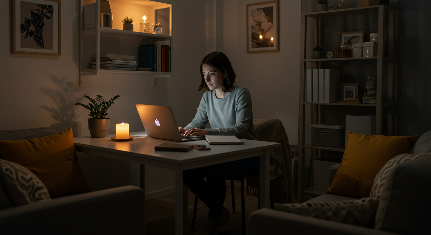 Espacios versátiles en el hogar trabajo y bienestar en un mismo lugar. Espacio del hogar hispano usado como oficina de día y zona de descanso por la noche.
