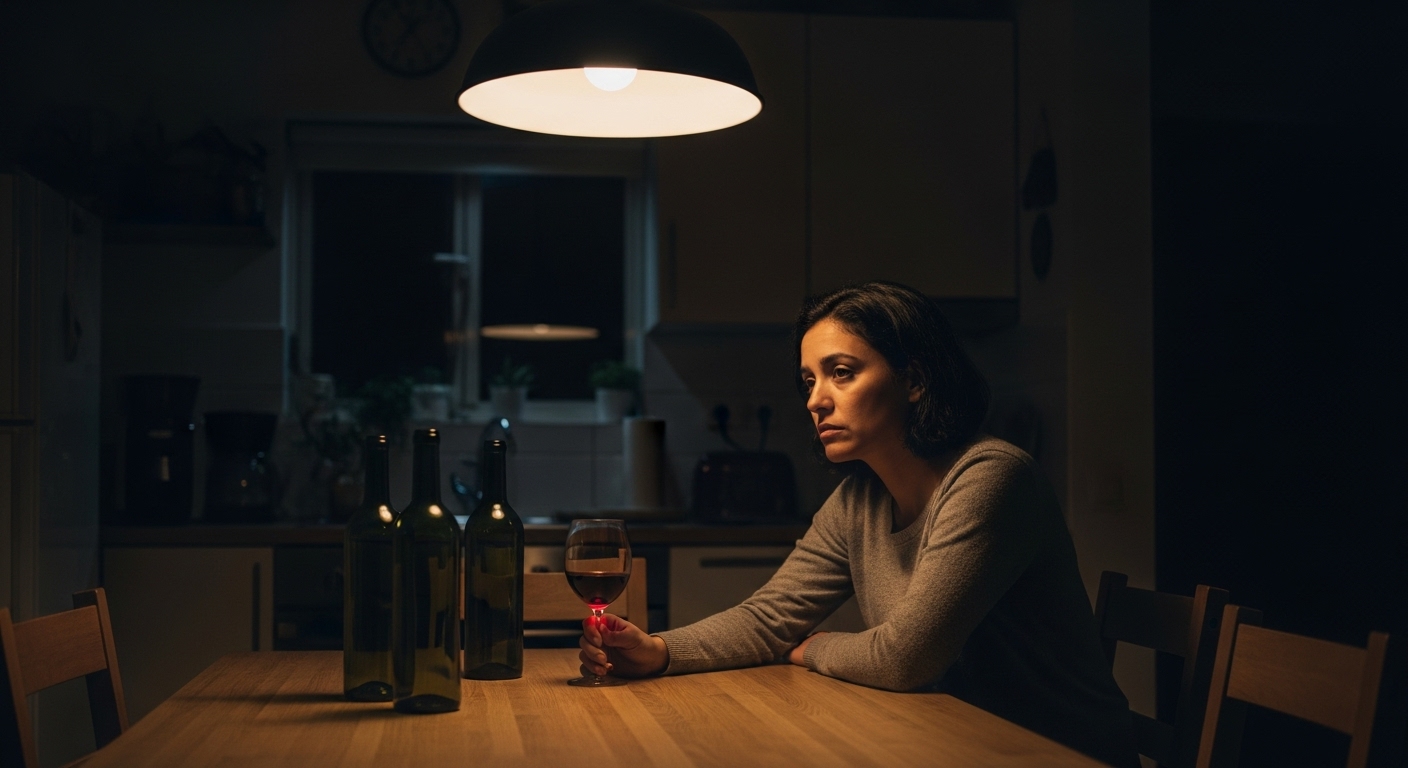Dormir poco afecta cuerpo y mente. Mujer sin poder dormir mirando su celular en la madrugada.
