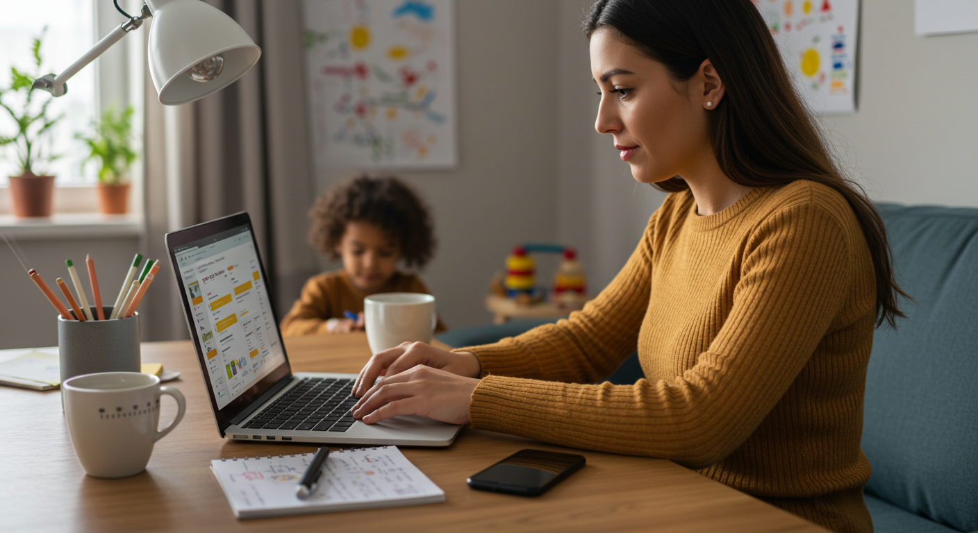 Gestiona tu tiempo con intención y alcanza tus metas como mama Madre usando herramientas digitales y técnicas de productividad en casa.