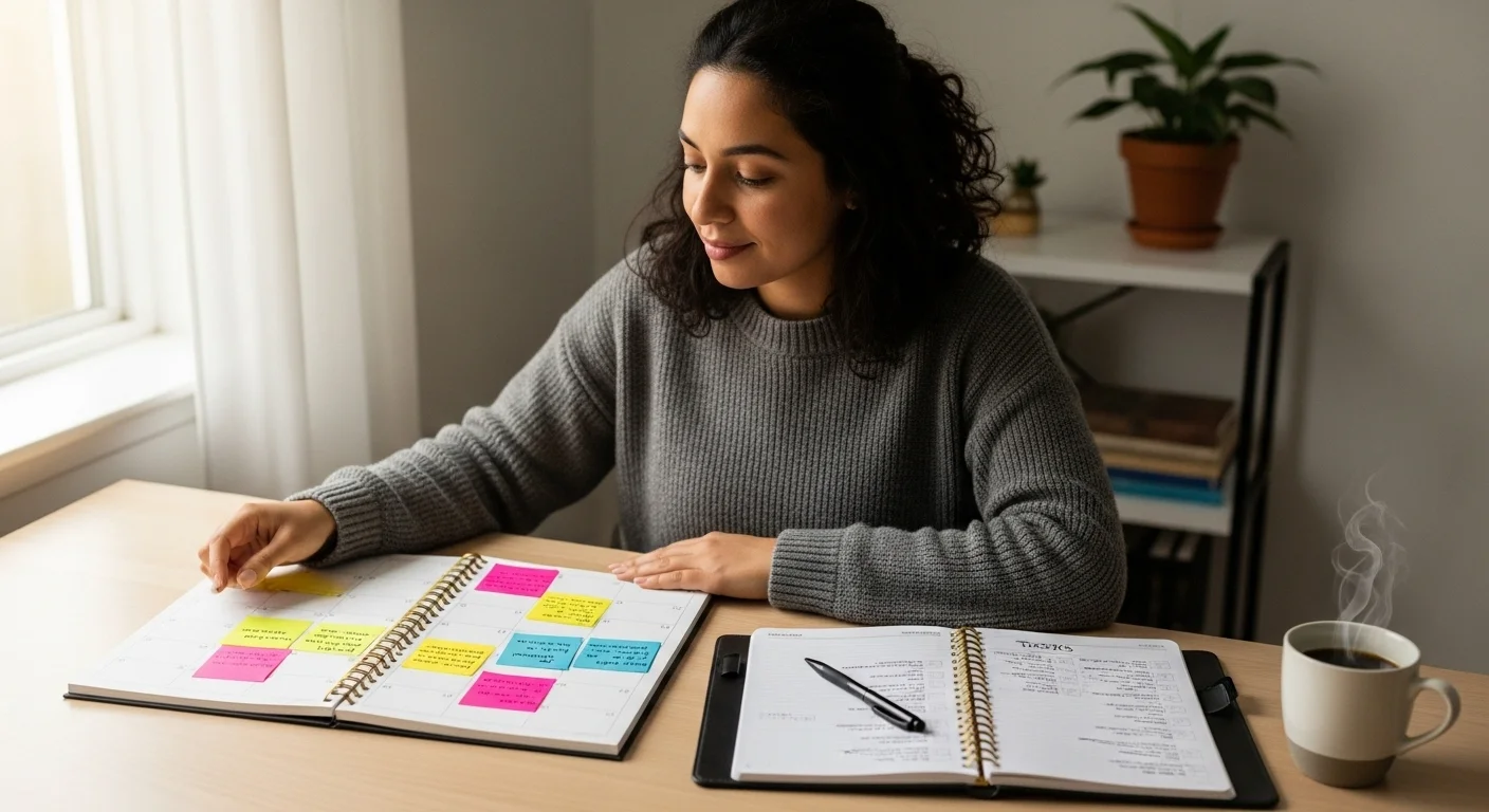 La importancia de la planificación para estudiar sin estrés. Agenda y calendario con planificación de tareas para estudiantes.